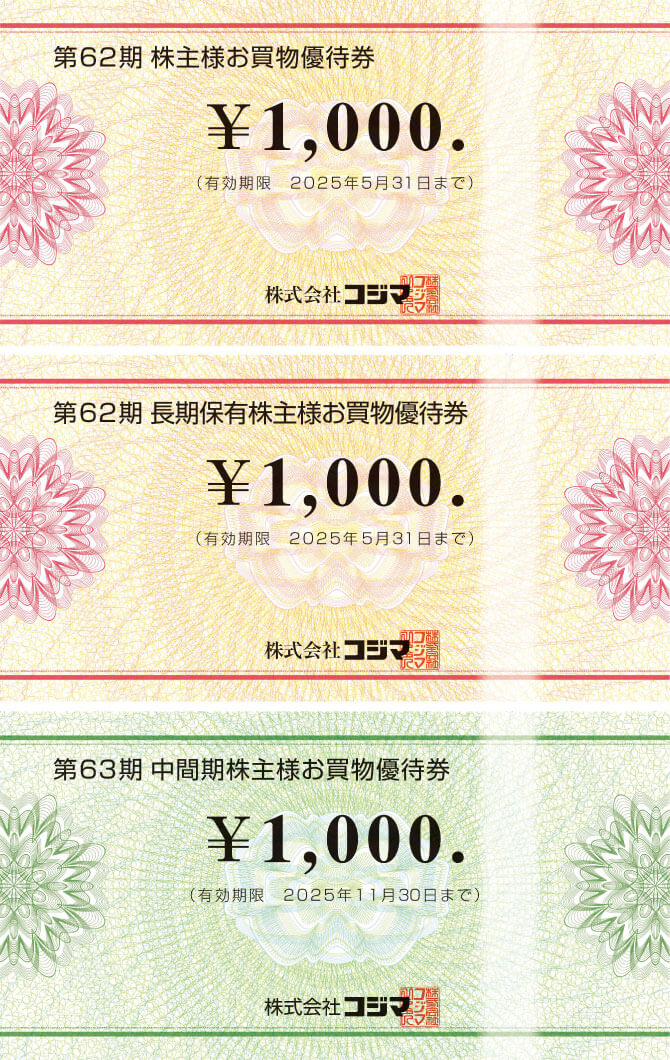 株主様お買い物優待券