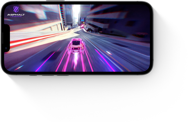 レーシングゲームをプレイしている様子がiPhone 17eに表示されている