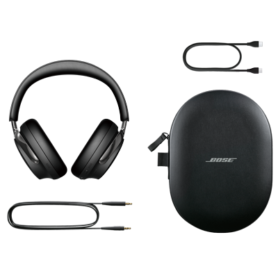 Bose QuietComfort Ultra Headphones（第2世代）本体、キャリーケース、充電用USBケーブル（Type C to C）、専用オーディオケーブル