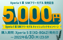 ソニー SIMフリーXperia 5 III 発売記念キャンペーン
