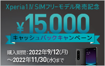 【期間延長】ソニー Xperia 1 IV SIMフリーモデル発売記念キャンペーン