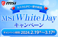 MSI 2024 White DayキャンペーンカスタムPC～愛のかたまり