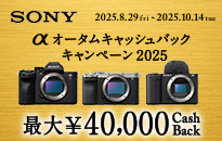 ソニー αオータムキャッシュバックキャンペーン2025