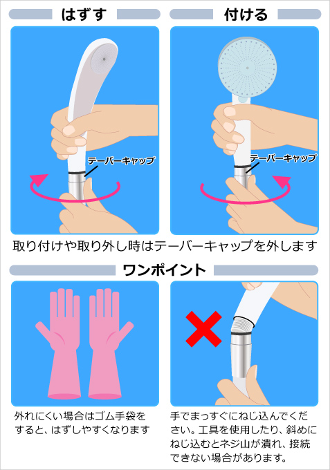 シャワーヘッド取り付け方