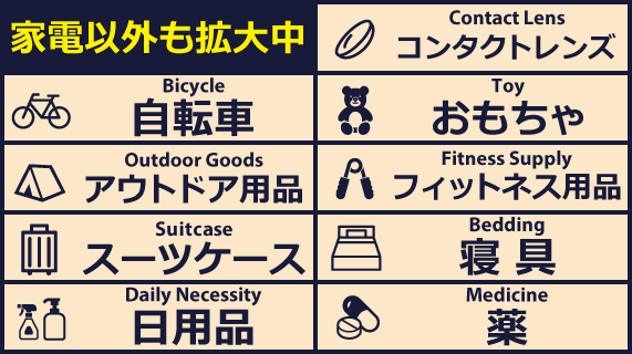 家電以外も拡大中