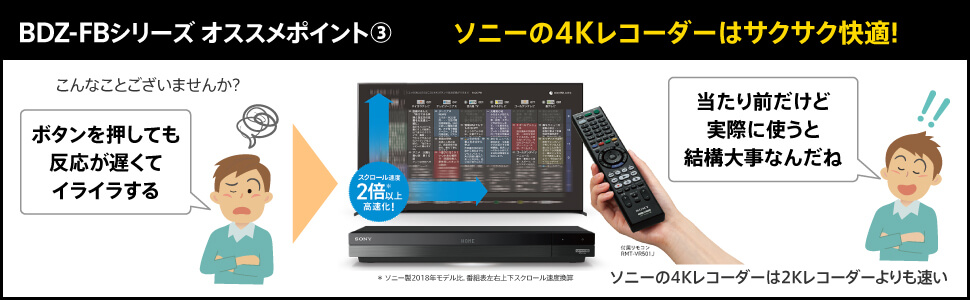 ソニーの４Kレコーダーはサクサク快適