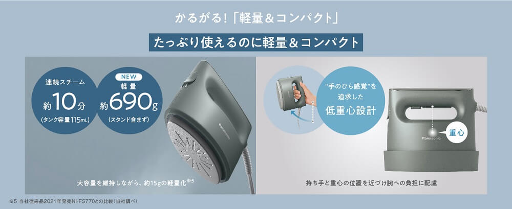 パナソニック Panasonic 衣類スチーマー カームグレー [ハンガー 