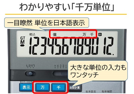 わかりやすい「千万単位」キー