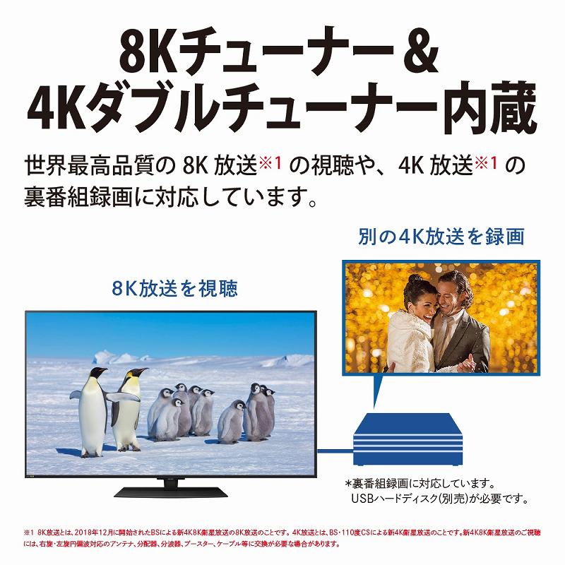 8K/4Kチューナー内蔵