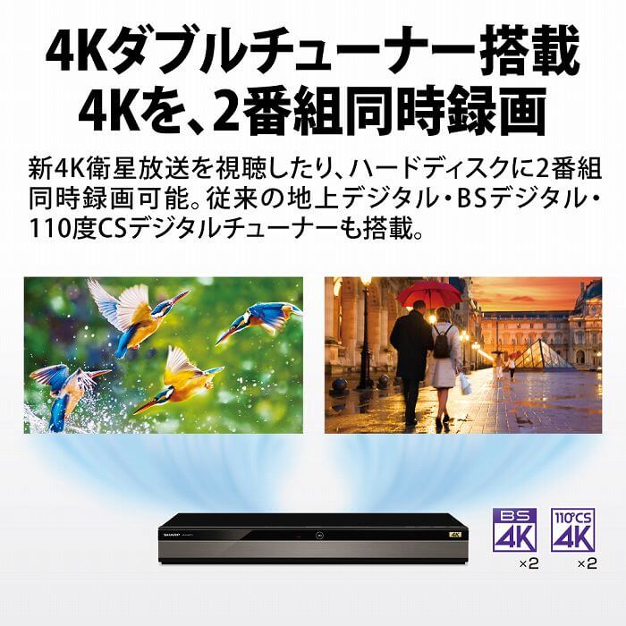 公式の店舗 コジマ 店シャープ SHARP ブルーレイレコーダー AQUOS アクオス 2TB 3番組同時録画 4K放送2番組同時録画 4Kチューナー内蔵  4B-C20DT3