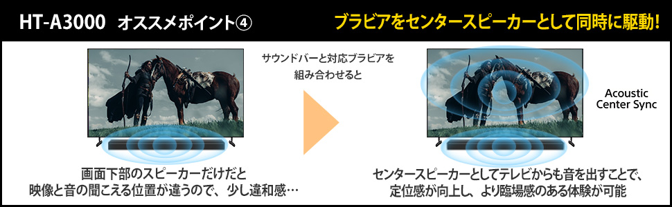 ブラビアをセンタースピーカーとして駆動