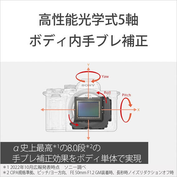 ■α史上最高（＊1）8.0段（＊2）高性能光学式5軸ボディ内手ブレ補正