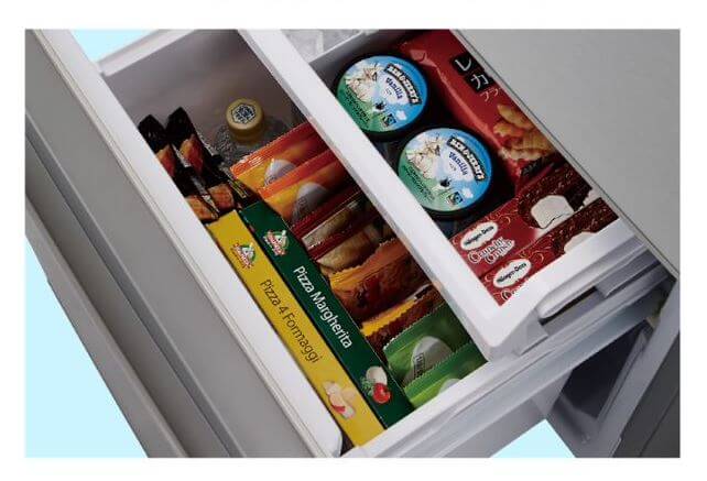 引き出しタイプで冷凍食品をたっぷりストック　46Ｌ大容量冷凍室