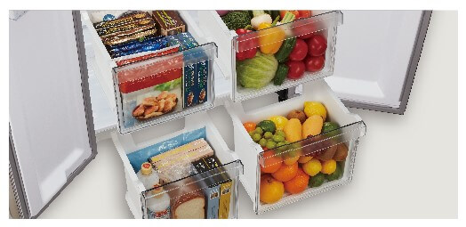 野菜や果物、冷凍保存もそれぞれに便利な2段ボックス