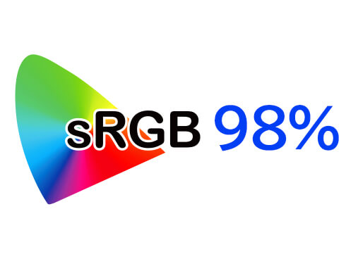 sRGB 98％の色域に対応し映像を美しく鮮やかに