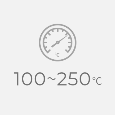 100～250℃で温度設定