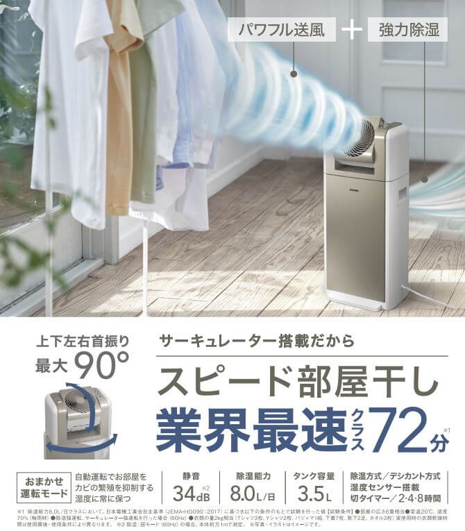 アイリスオーヤマ IRIS OHYAMA 衣類乾燥除湿機 デシカント式 木造10畳