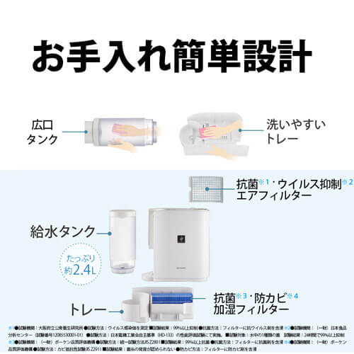 シャープ SHARP 加湿器 プラズマクラスター7000［気化式] 木造5畳/鉄筋