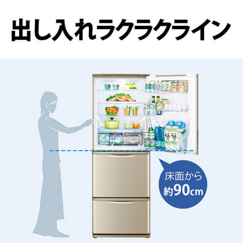 シャープ SHARP 冷蔵庫 3ドア どっちもドア(両開き) 350L SJ シャープ SHARP 冷蔵庫 3ドア どっちもドア(両開き) 350L SJ