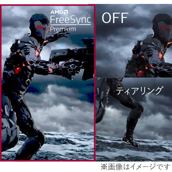 【画面ずれやカクつきを制御】　AMD FreeSync Premium テクノロジー
