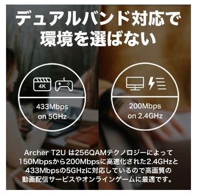 【デュアルバンド対応で環境を選びません】