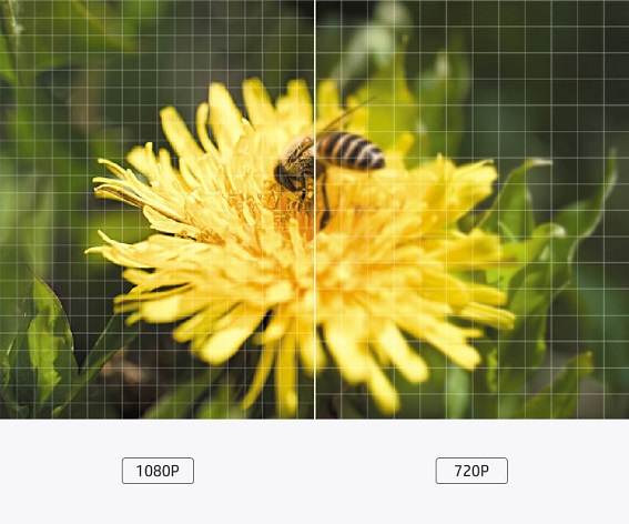 フルHD（1080P）の高解像度で鮮明な画像を表現