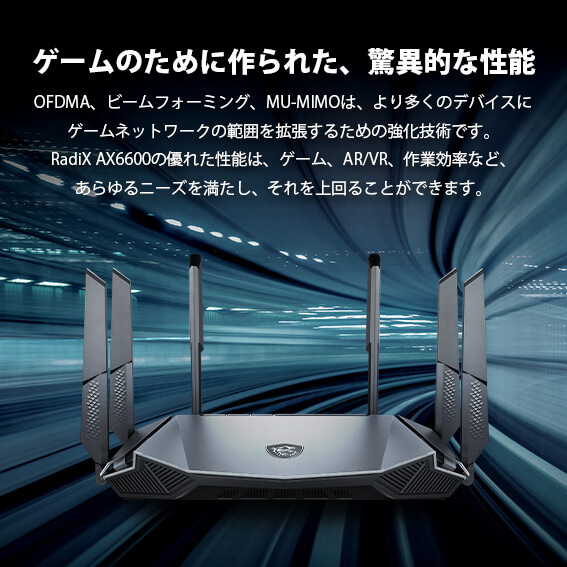 MSI ゲーミングルーター ［WiFi 6(ax)/ac/n/a/g/b］ GRAX66 の通販