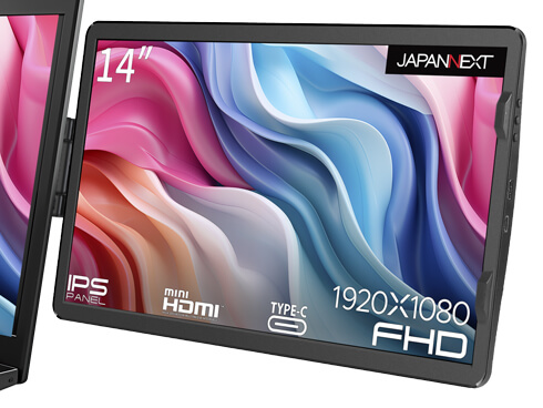 JAPANNEXT 14インチ 1920x1080解像度 ノートPC装着型モバイルモニター