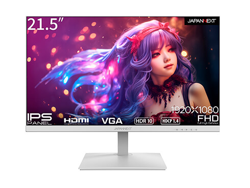 JAPANNEXT フルHD液晶モニター HDMI VGA ホワイトカラー採用