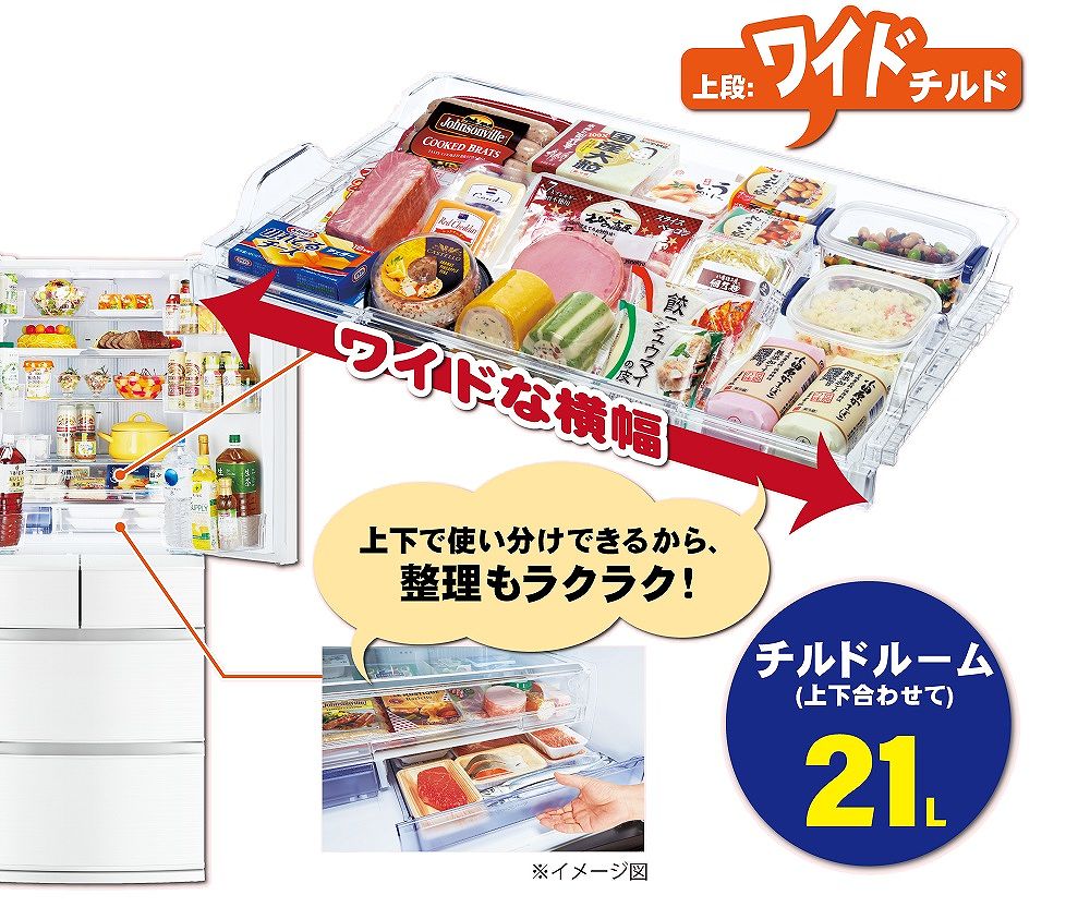 【店頭お渡し】未使用品　21年製　6ドア（フレンチタイプ）４６２L 三菱 MITSUBISHI 冷蔵庫 Rシリーズ 6ドア フレンチドア(観音開き) 462L