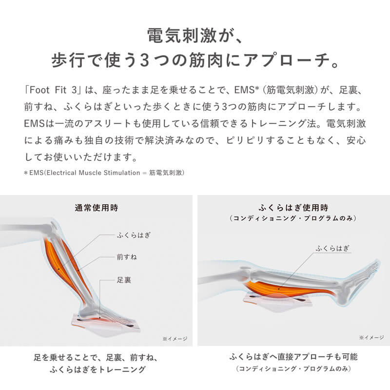 電気刺激が歩行で使う3つの筋肉にアプローチ