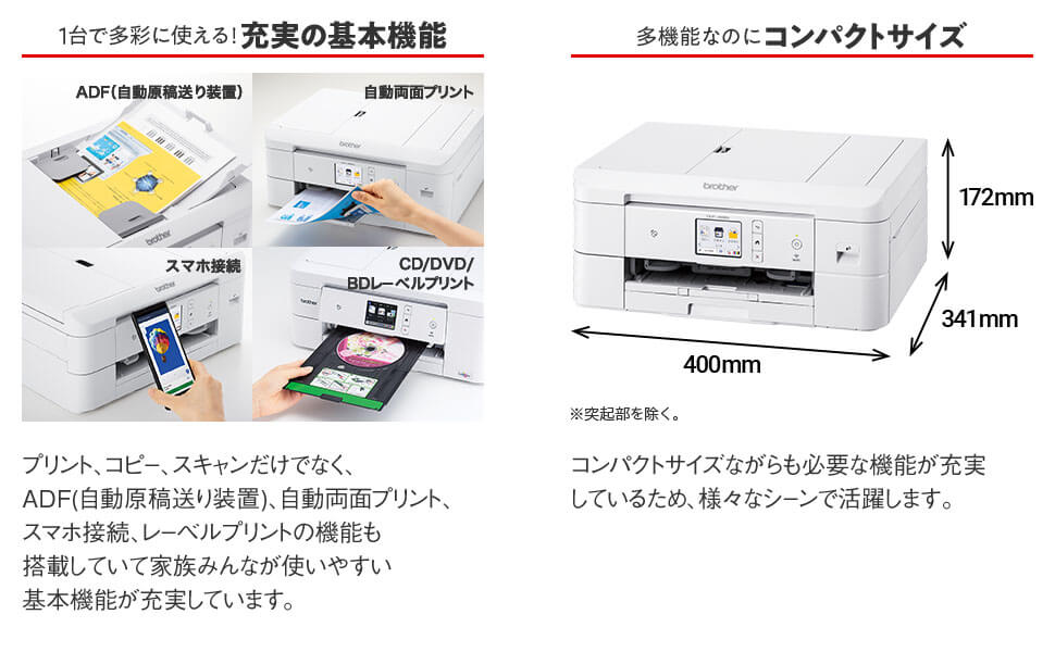 充実の基本性能　多機能なのにコンパクト