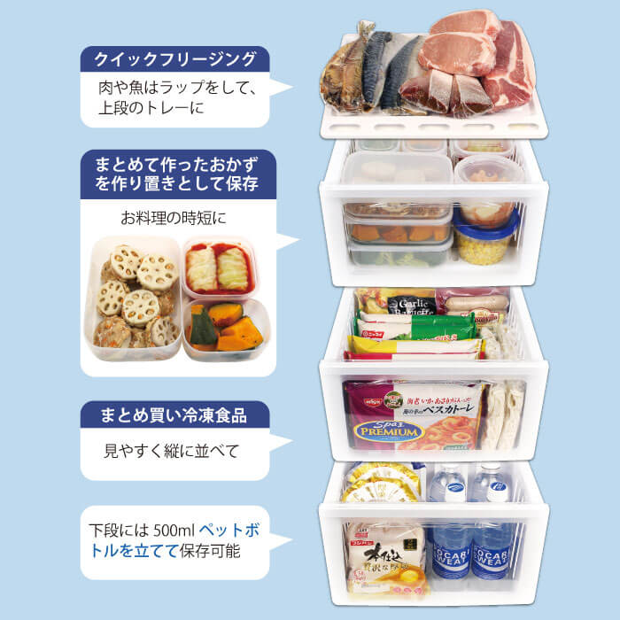三ツ星貿易 冷凍庫 1ドア 86L 右開き LePremiere ファン式 幅