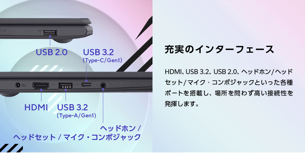 充実のインターフェース