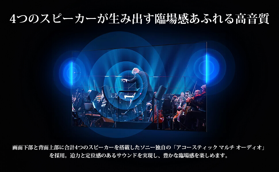 4つのスピーカーが生み出す臨場感あふれる高音質