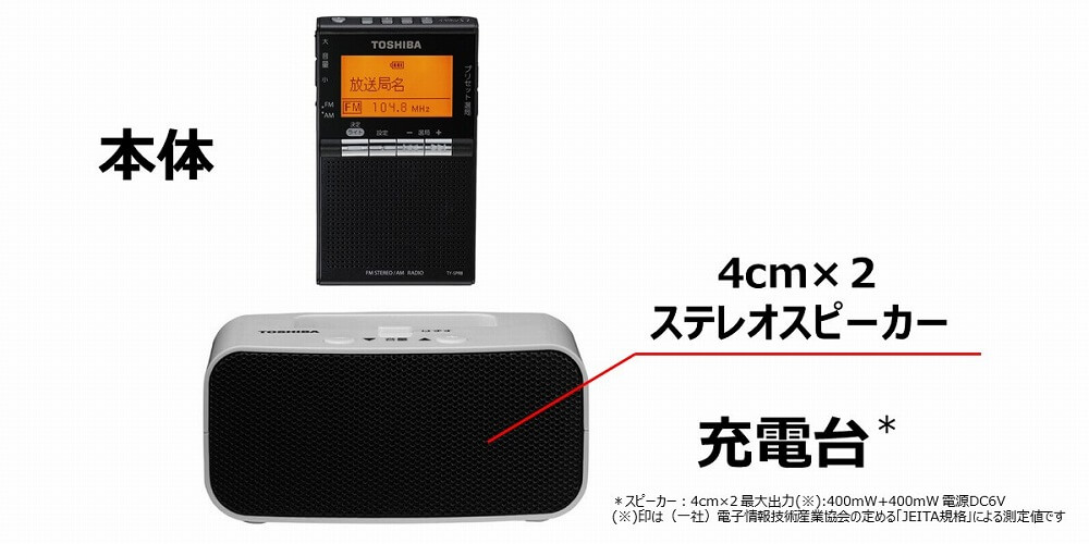 東芝 TOSHIBA ポータブルラジオ ワイドFM対応 ブラック TY-SPR8
