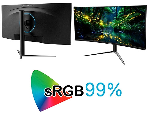 JAPANNEXT 34インチ曲面 IPSパネル UWQHD(3440 x 1440)解像度 ウルトラ