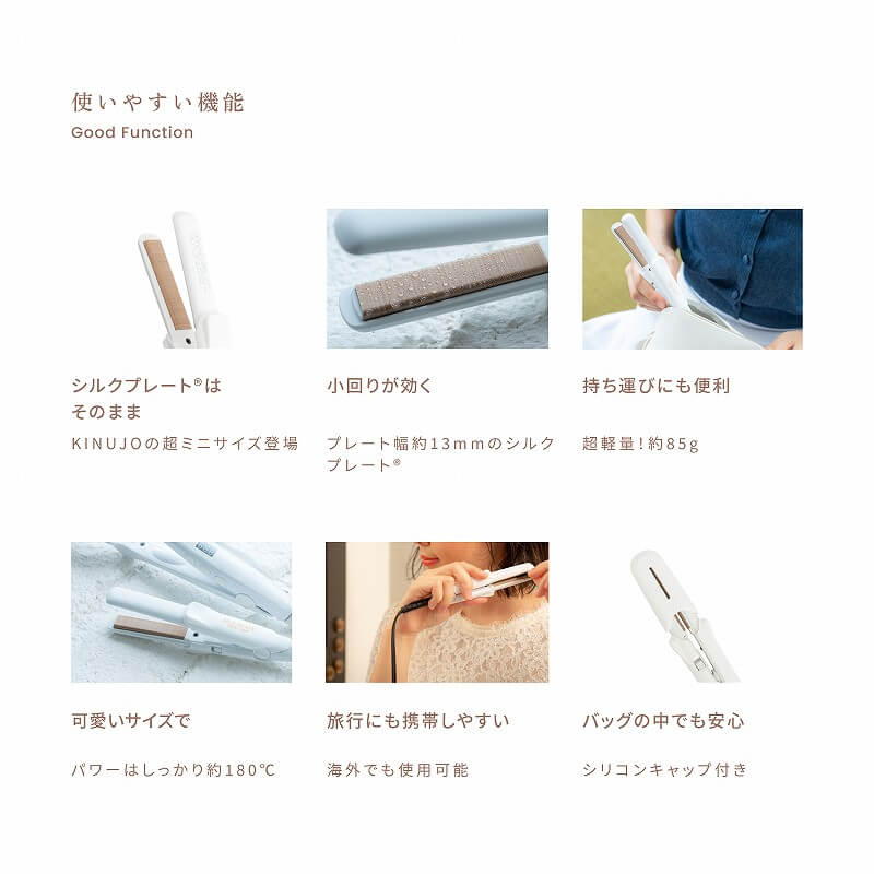KINUJO シルクプレートミニアイロン 13mm 180℃ 海外対応 交流(コード