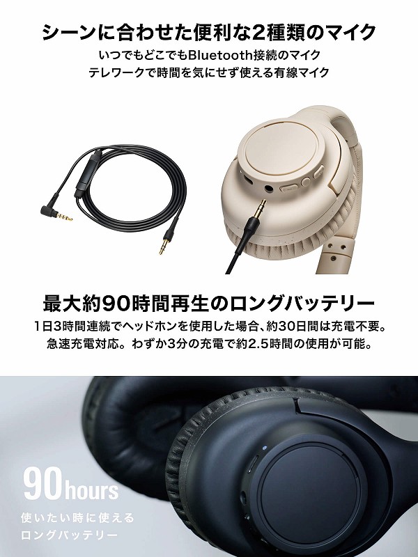 オーディオテクニカATH-S300BT ATH-S300BT｜ヘッドホン：ワイヤレスヘッドホン｜オーディオテクニカ