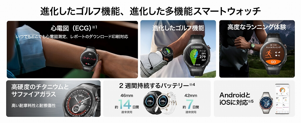 進化したゴルフナビ機能、進化した多機能スマートウォッチ