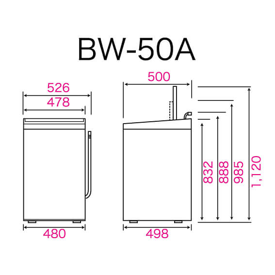 ORIGINALBASIC 全自動洗濯機 洗濯5.0kg ホワイト BW-50A-W の通販