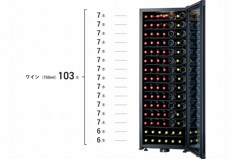 さくら製作所 ワインセラー ｢ZERO CLASS Premium｣ 103本 右開き SB103