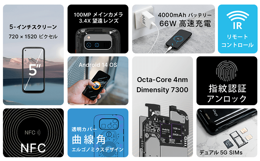 UNIHERTZ SIMフリースマートフォン Jelly Max 5.0インチ メモリ