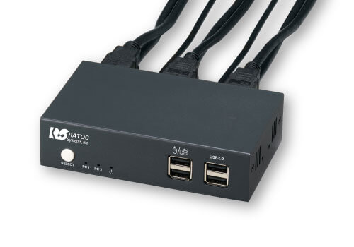 ラトックシステム デュアルディスプレイ対応 HDMIパソコン切替器 ［2