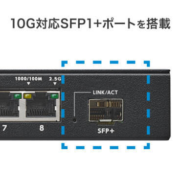 IOデータ 10G対応SFP＋搭載2.5Gアンマネージスイッチングハブ ブラック