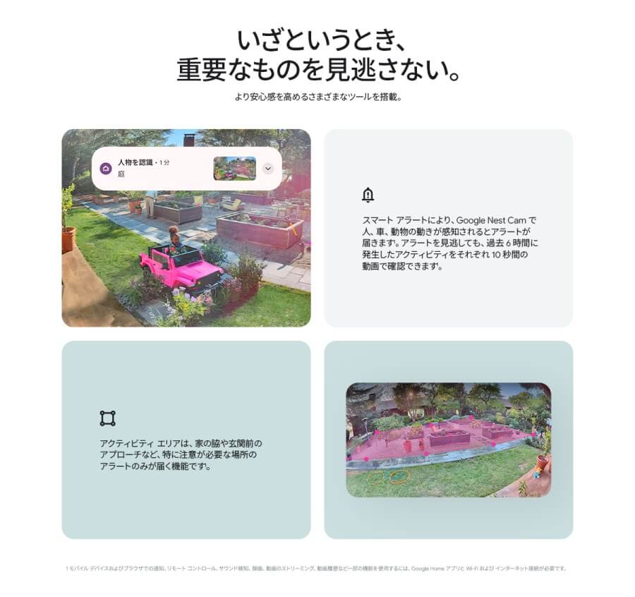 GOOGLE 屋外用スマートカメラ Google Nest Cam Outdoor (電源