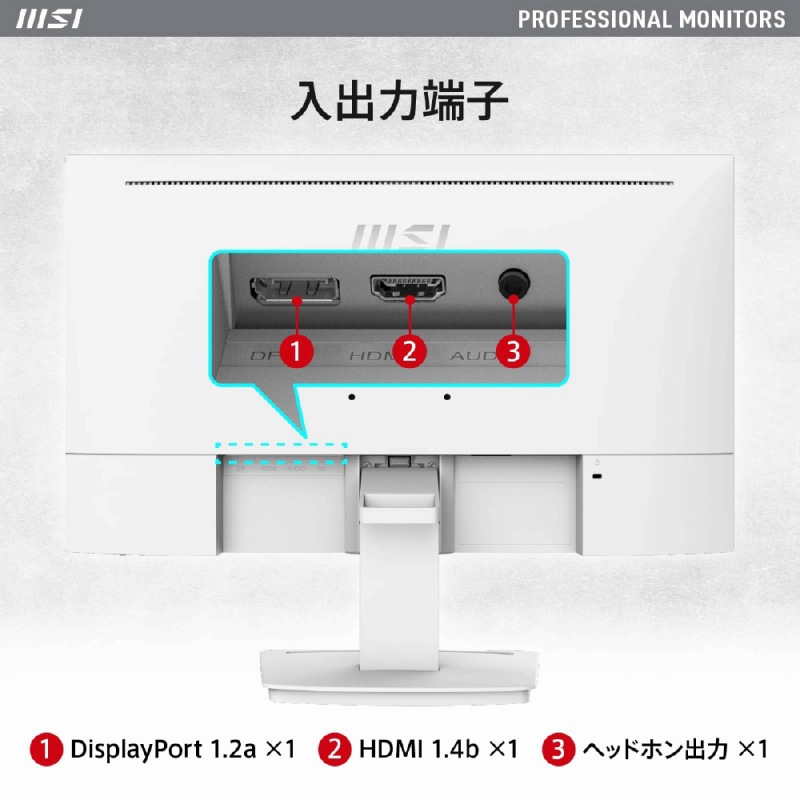 MSI　ゲーミングモニター 23.8型 /フルHDワイド　PRO MP243XW PCモニター PRO MP243XW [23.8型 /フルHD(1920×1080) /ワイド /100Hz
