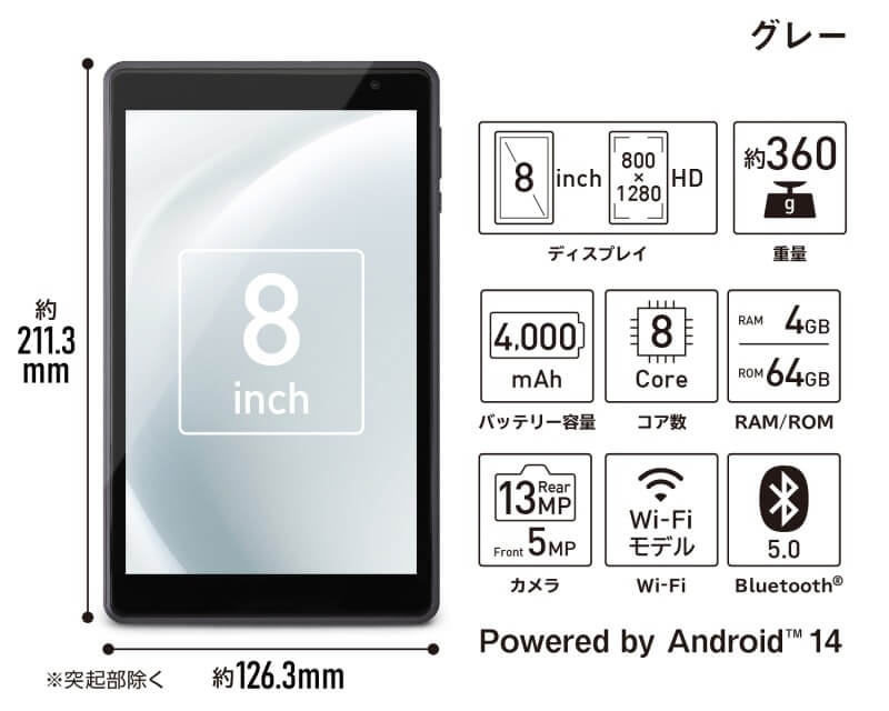 アイリスオーヤマ IRIS OHYAMA Androidタブレット LUCA ［ 8型 / Wi-Fi