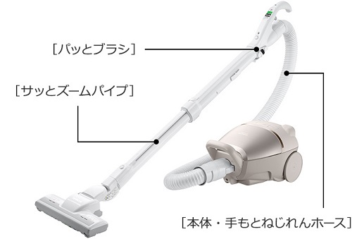 日立 HITACHI キャニスター掃除機 紙パック式 シャンパンゴールド CV