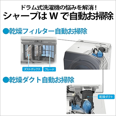 シャープ SHARP ドラム式洗濯乾燥機 (左開き) 洗濯11.0kg 乾燥6.0kg